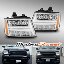 For 07-14 Chevrolet Tahoe/07-13 Avalanche LED NOVA-Series Headlights Chrome