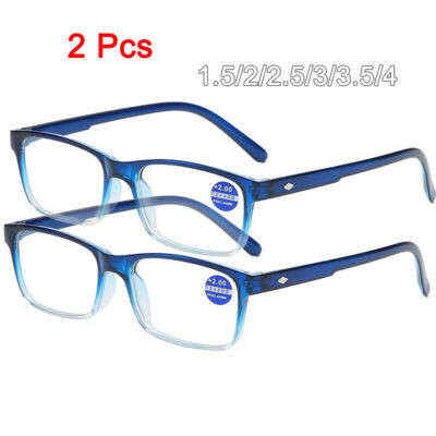 2x Gradient Frame Reading Glasses Unisex Reader +1.0 1.5 2.0 2.5 3.0 3.5 4.0