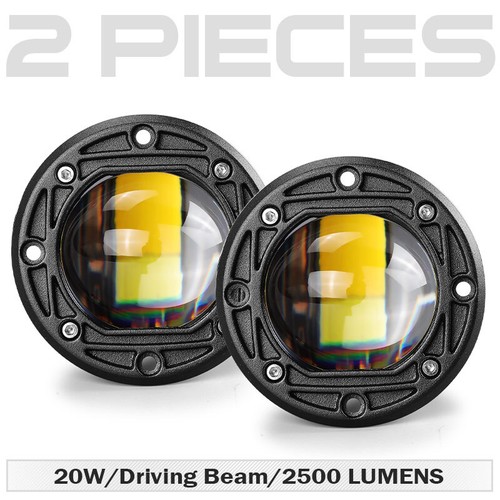 2x 3" LED Work Light Bar Flush Mount Yellow White Spot Fog Offroad Driving 4WD - Picture 2 of 11