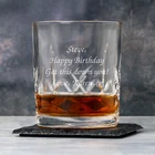 Personalised Engraved Crystal Whisky Glass 40th 50th 60th Birthday In Blue Box
