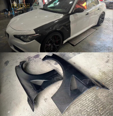 Fits For Alfa Romeo Giulia 2017-2025 Real Carbon Fiber Side Fender Trim replace