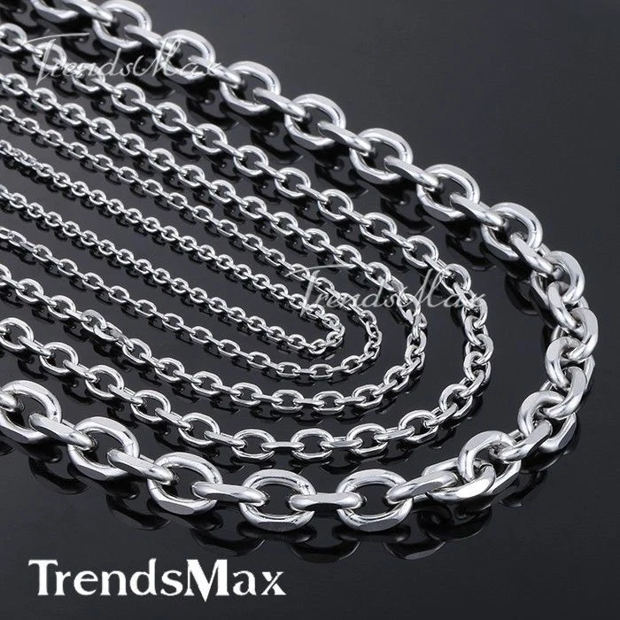 2.5/3/4/6/9mm Cable Rolo Link Stainless Steel Mens Boys Chain Necklace 18-36" - product detail image 1