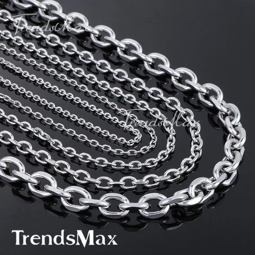 2.5/3/6/10mm Cable Rolo Link Stainless Steel Mens Boys Chain Necklace 18-36" - product listing photo