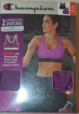 Women's Champion Compression Sports Bras Pack of 2 Sizes S, M