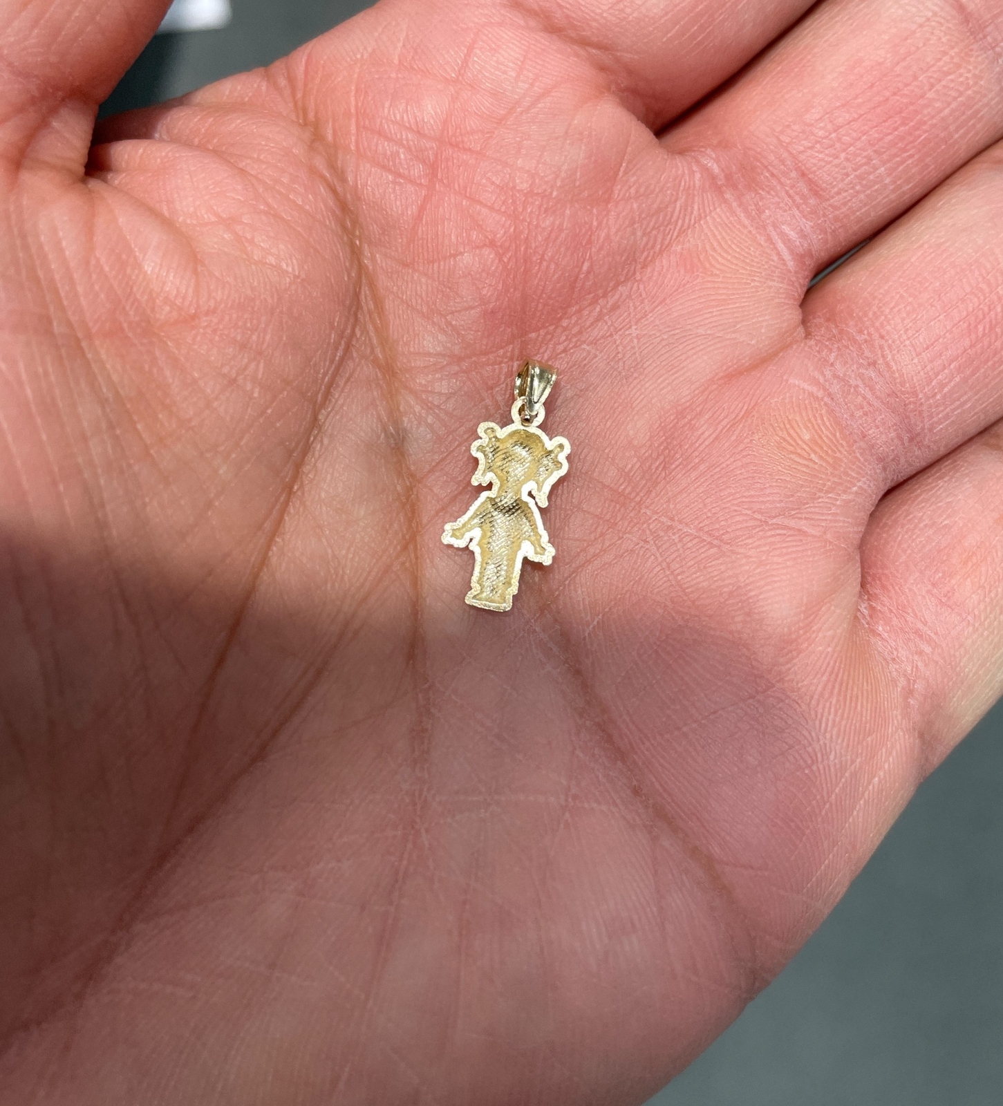 14K Two Tone Gold Happy Girl Charm Pendant For Necklace or Chain eBay