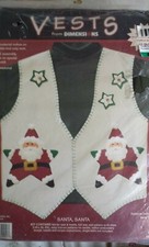 DIMENSIONS MISSES SANTA CLAUS FELT APPLIQUE VEST KIT BUST 34-52" From 1996