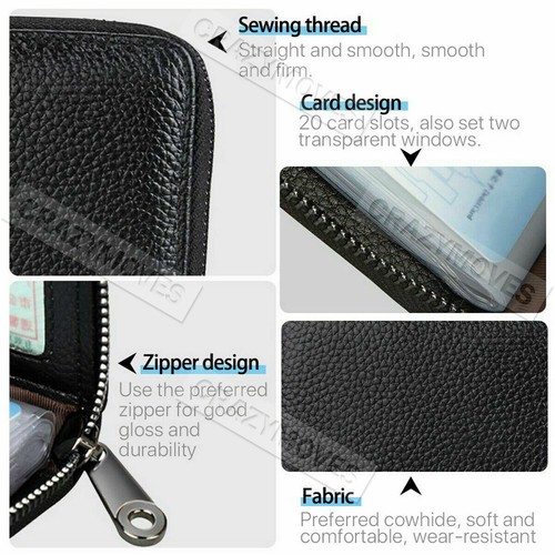 Mini Leather 22 card Wallet Business Case Purse Credit Holder VIC- - Picture 8 of 11
