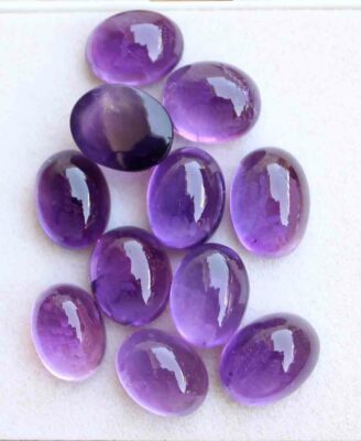 40.00 Ct WHOLESALE NATURAL AMETHYST CABOCHON OVAL SHAPE 8*10.5 Mm LOOSE GEMSTONE