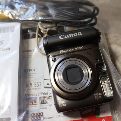 Canon PowerShot A590 IS 8MP Digital Camera 4x Optical Zoom Open