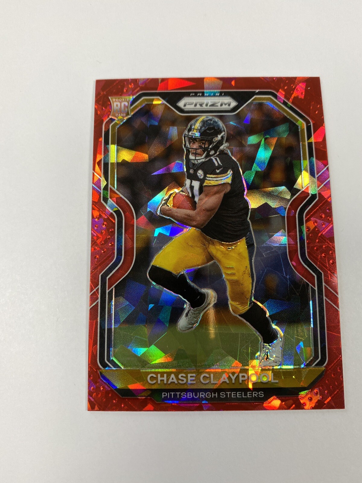2020 PANINI PRIZM CHASE CLAYPOOL RED CRACKED ICE RC #392 SP ROOKIE STEELERS