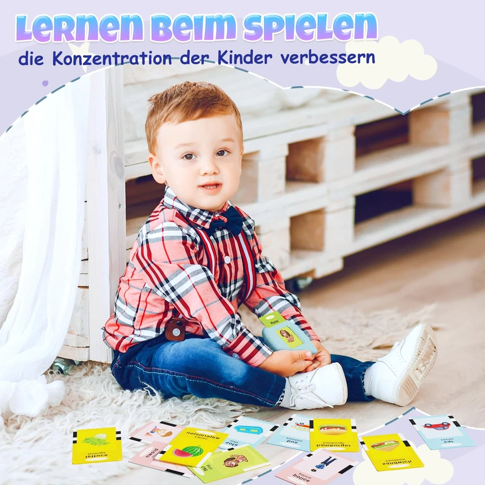 Lernspielzeug für Kinder ab 1 2 3 4 5 6 Jahr 112 Blätter Lernkarteikarten 224... - Bild 3 von 4