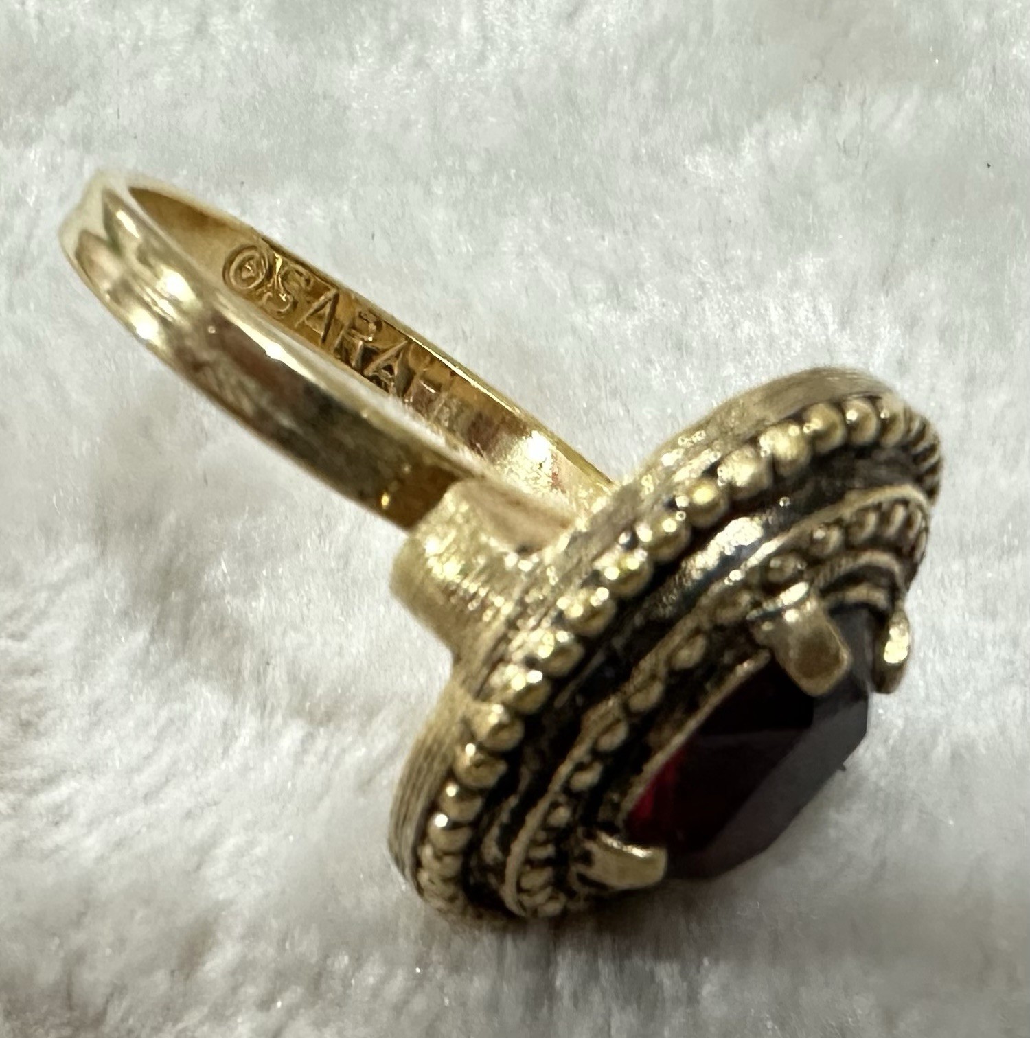 Sarah Coventry Red Ruby Rhinestone Ring  Signed A… - image 7