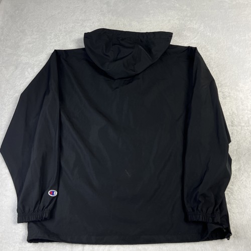 Wake Forest Champion 1/2 Zip Hooded Long Sleeve Windbreaker Men L Black - Picture 3 of 16