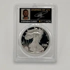 2023 W $1 Silver Eagle Autographed Stephen Curry PCGS PR70DCAM First  Day Issue