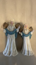 2 Ceramic Christmas angels 6 1/4 And 5  1/4 Collection