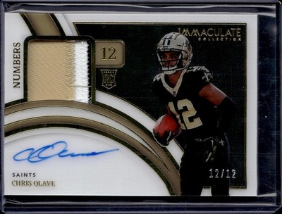2022 Panini Immaculate Chris Olave RC Patch Auto /12 New Orleans Saints