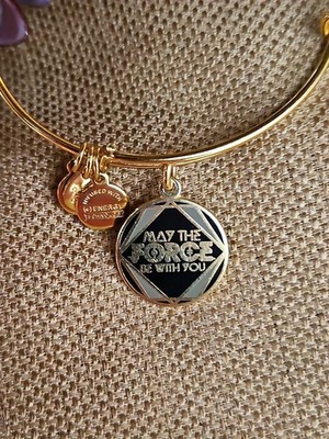 Disney Star Wars May the Force Be With You Gold Alex and Ani Bracelet EXCELLENT