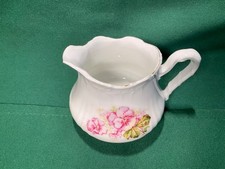 Vintage Porcelain Creamer with Pretty Pink Floral Pattern with Gold Trim