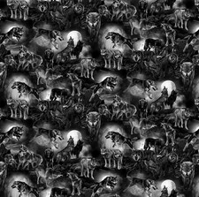 Wölfe Vollmond Halloween Baumwollstoff 112 cm Timeless Treasures CD2764 ab 50cm