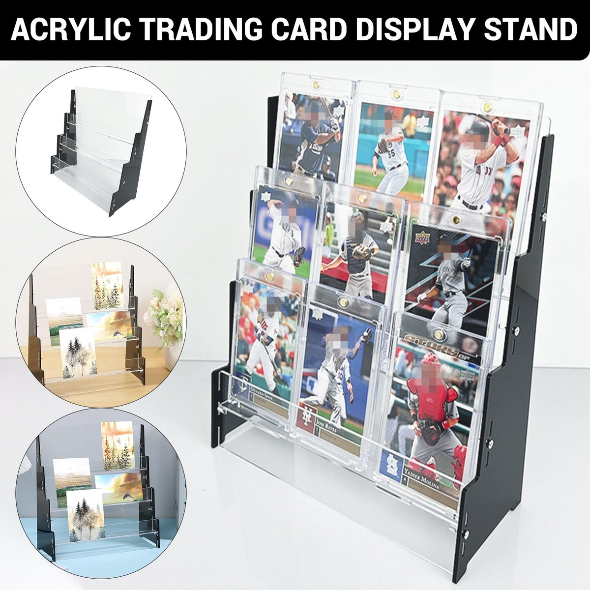 3-Tier Trading Card Display Stand for Graded Card Baseball Sport Card Collection | eBay 3-Tier Trading Card Display Stand for Graded Card Baseball Sport Card Collection | eBay