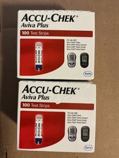 Accu-Chek Aviva Plus Diabetic Glucose Test Strips - 100ct - Lot of 2 EXP 8/31/27