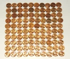 100 BU Wheat Pennies 1952-D  thru 1958-D Nice Variety! ALL in BU