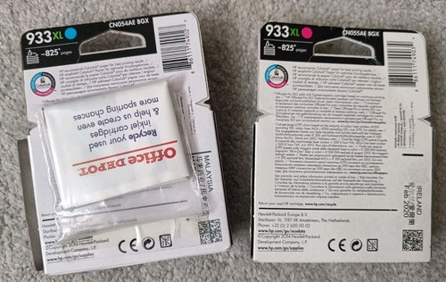 2 Genuine Original HP 933XL Colour Ink Cartridges - Magenta and Cyan - 第 2/5 張圖片