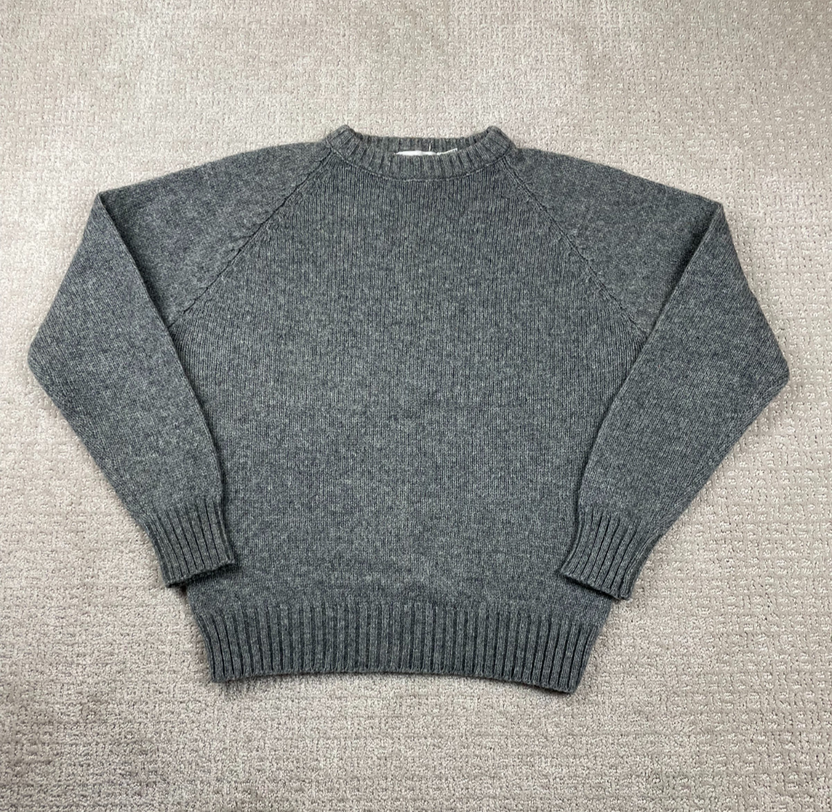 Vintage 80s McGregor Sweater Mens L Gray Wool Blend Crewneck Pullover Grandpa