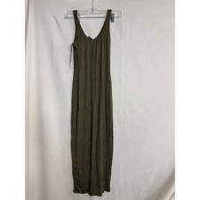 Fashion Nova Your Needs Olive Green Maxi Dress Sleeveless Bodycon Size S D691