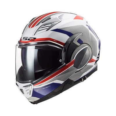 LS2 Helmets Valiant II Modular Helmet X-Small White Red Blue
