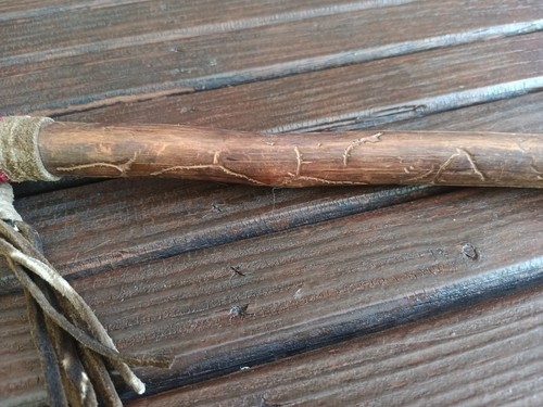 Vintage Tribal Leather Rattle Handmade  - Photo 5/15