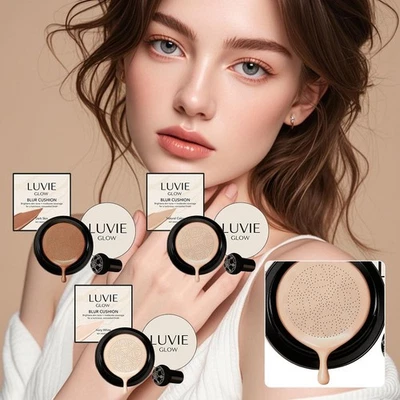MARKENLOS Luvie Glow Foundation Cushion, Mushroom Head Air Cushion CC Cream, BB CreamD E`