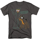 Gumby and Pokey Outline Mens T Shirt Classic Cartoon Logo Tee Licensed S-5XL