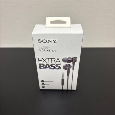 Sony MDR-XB75AP Black Extra Bass Wired In-Ear Earbuds Headphones Mic MDRXB75AP