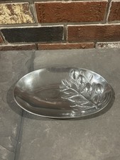 Vtg Cast Aluminum Serving Bowl Dish Mariposa Brillante Mexico 1995 Olive Branch