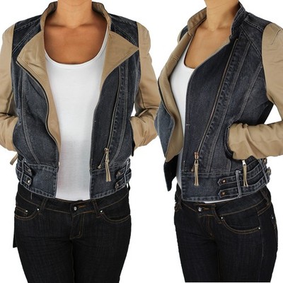 Damen Lederjacke Kunstlederjacke Damenjacke Jacket Bikerjacke Jeansjacke 