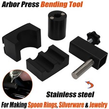 For Jewelry Silverware 1" Shaft 1 Ton Arbor Pressing Bender Tool Kit w Form Dies