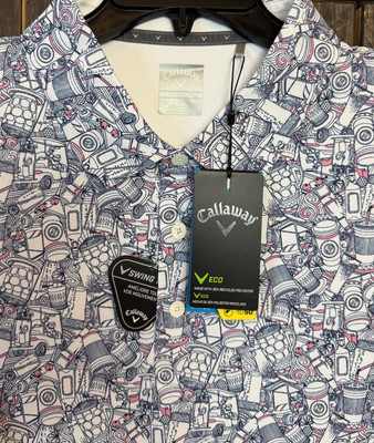 Callaway Size 2X Performance Polo Golf Print All over NWT $94