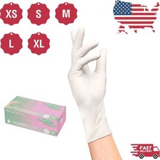 Powder Free Latex Gloves X-Small White 100/Box exam grade precision fit