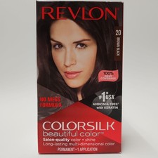 Revlon ColorSilk Beautiful Color 20 Brown Black Permanent Hair Color Dye Kit NIB