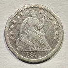 1840 Seated Liberty Half Dime With Drapery Silver Scarce Early Date Rim Bumps