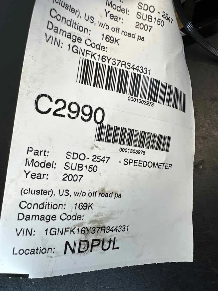07 08 SUBURBAN 1500 Velocímetro Cluster 28072230 Foto 4 de 4