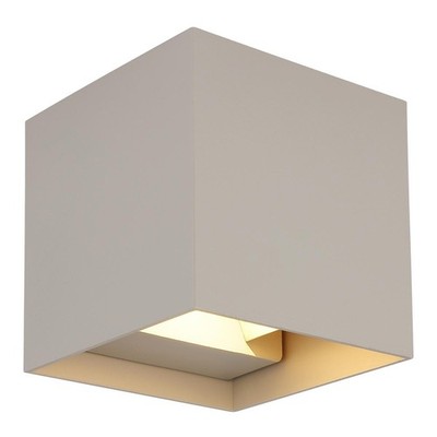 GLOBO VERONIKA LED-Wandleuchte IP54 Outdoorgeeignet Sandgrau Metall 10 x 10 cm