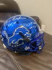 Barry Sanders Detroit Lions Autographed Chrome Helmet 6 scripts- HOF MVP