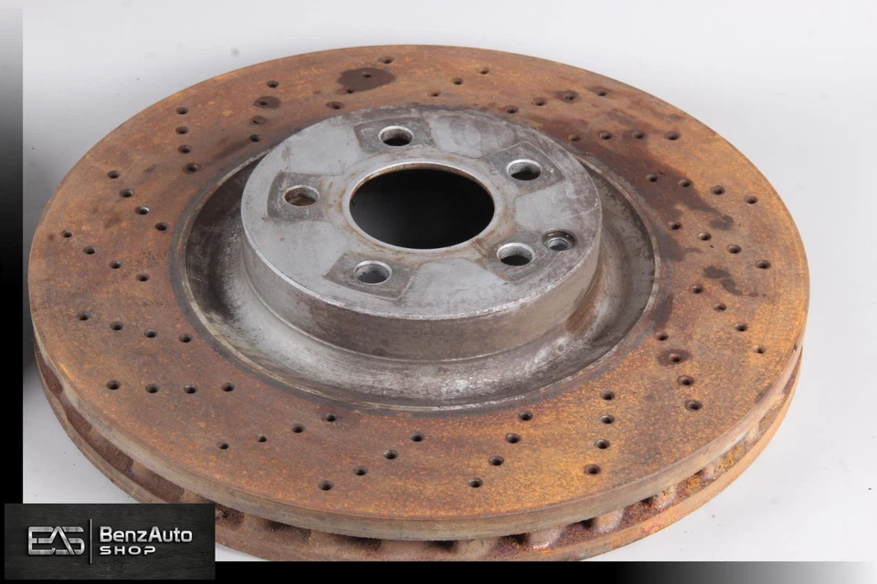 Juego de 2 rotores de freno delanteros izquierdo y derecho Mercedes R230 SL55 CLS55 AMG CL550 OEM Foto 4 de 4