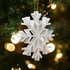 3.5" White Snowflake Tree Ornament