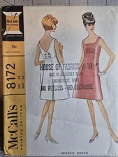 McCalls 8172 Retro 1966 High Waist Sundress Sz 14 Cut & Complete 