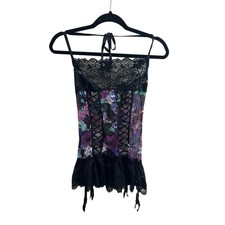 NWT Fredericks Of Hollywood Lace Teddy Slip Floral print size S