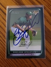 2008 Bowman Baseball Gregorio Petit RC Rookie Card Signed IP Auto Oakland A's