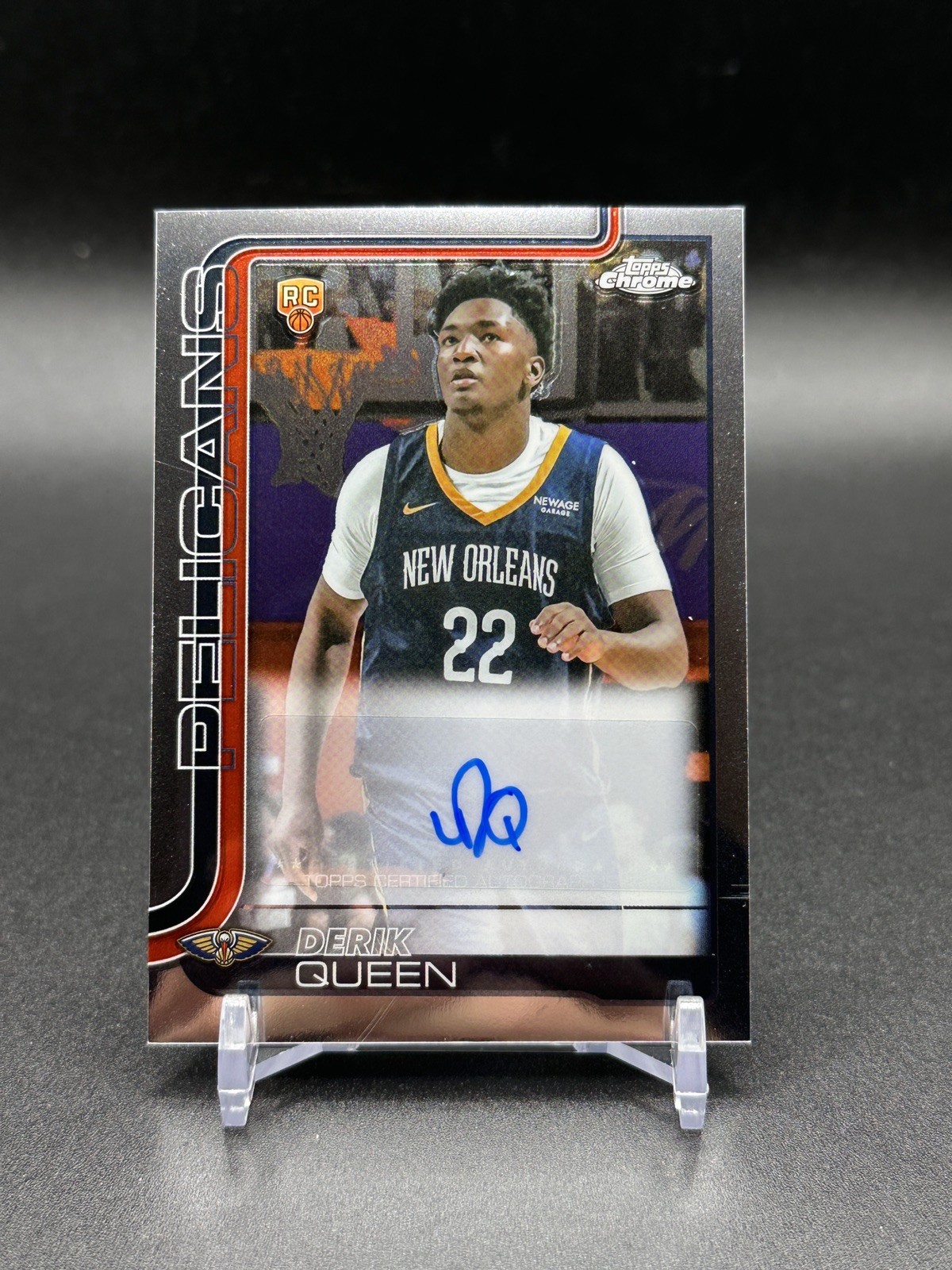 2025-26 Topps Chrome Basketball Derik Queen RC Rookie Auto - #TCAR-DQ - PELICANS